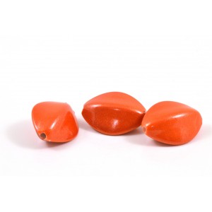 Acrylic orange oval beads 23x18mm